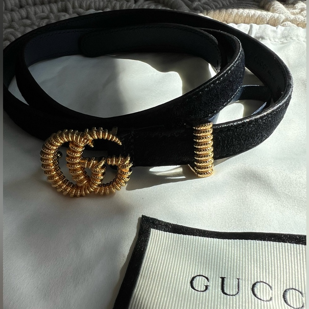 Gucci GG Torchon belt suede black